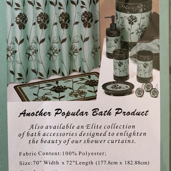 Shower Curtain Blue Chocolate Fabric “Cabella” by Popular Bath 70 x 72 in - Picture 7 of 12